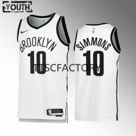 Maillot Basket Enfant Brooklyn Nets Ben Simmons 10 Nike 2022-23 Association Edition Blanc Swingman